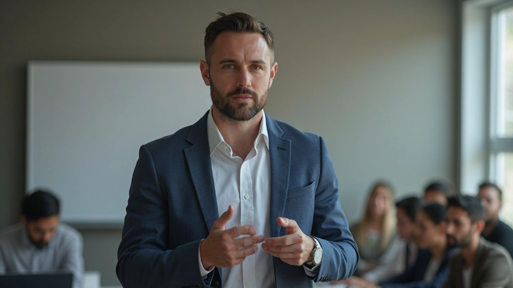 Преподаватель ведет интерактивное занятие, используя современные образовательные технологии и доску для совместной работы